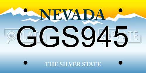 GGS945 Nevada License Plate