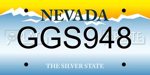GGS948 Nevada License Plate