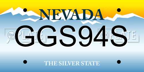 GGS94S Nevada License Plate