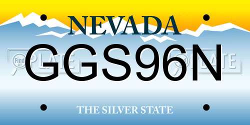 GGS96N Nevada License Plate