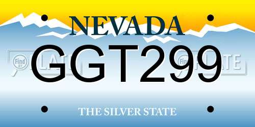 GGT299 Nevada License Plate