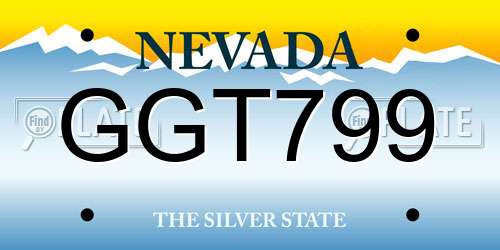 GGT799 Nevada License Plate