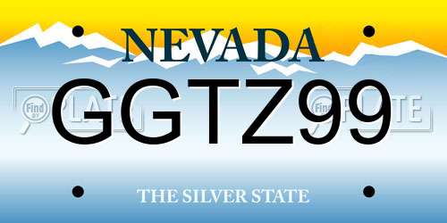 GGTZ99 Nevada License Plate