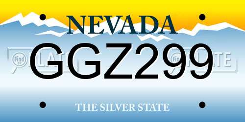 GGZ299 Nevada License Plate