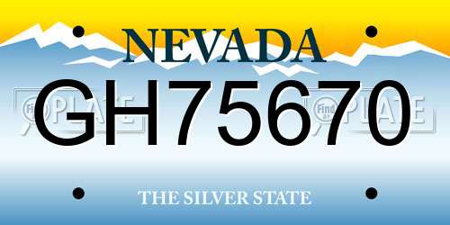 GH75670 Nevada License Plate