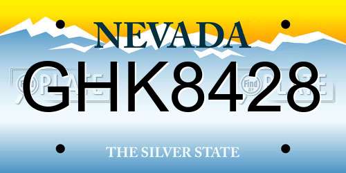 GHK8428 Nevada License Plate