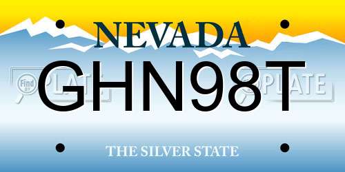 GHN98T Nevada License Plate