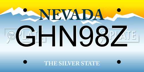 GHN98Z Nevada License Plate