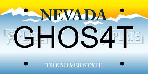 GHOS4T Nevada License Plate
