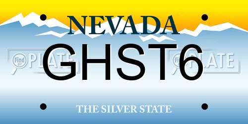 GHST6 Nevada License Plate