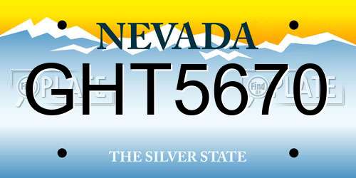 GHT5670 Nevada License Plate