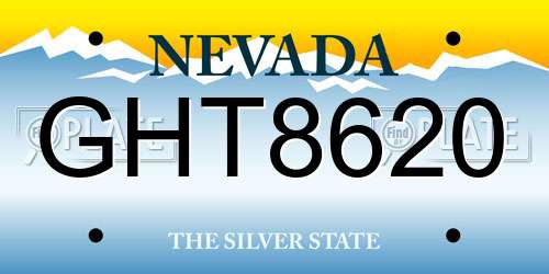 GHT8620 Nevada License Plate