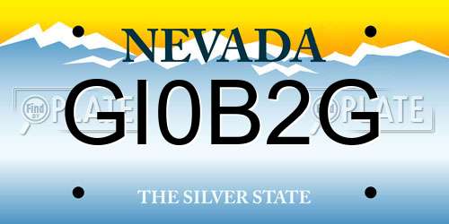 GI0B2G Nevada License Plate