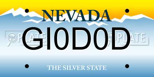 GI0D0D Nevada License Plate