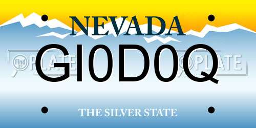 GI0D0Q Nevada License Plate