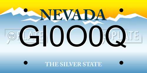 GI0O0Q Nevada License Plate