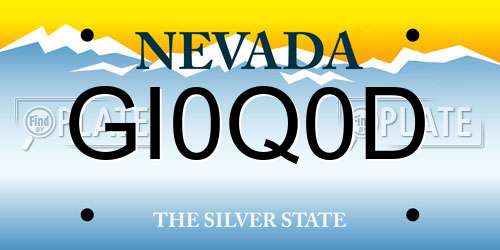 GI0Q0D Nevada License Plate