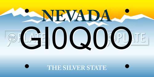 GI0Q0O Nevada License Plate