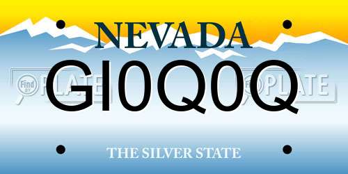 GI0Q0Q Nevada License Plate