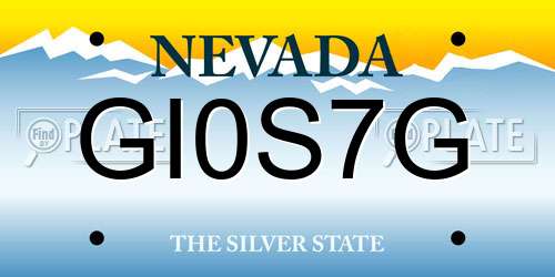 GI0S7G Nevada License Plate
