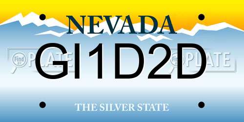 GI1D2D Nevada License Plate