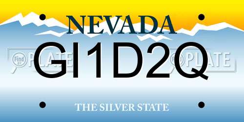 GI1D2Q Nevada License Plate