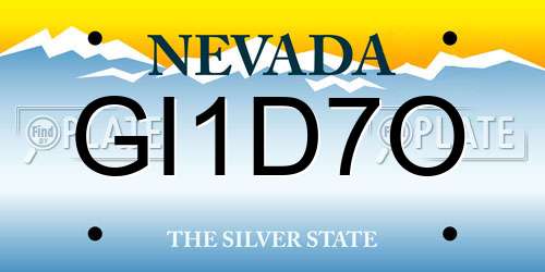 GI1D7O Nevada License Plate