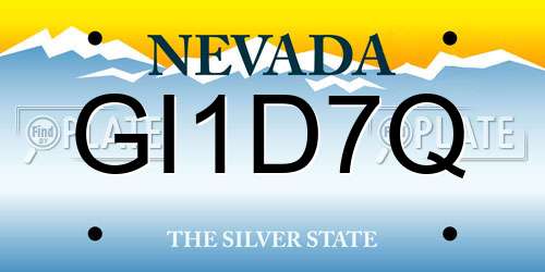GI1D7Q Nevada License Plate