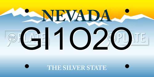 GI1O2O Nevada License Plate