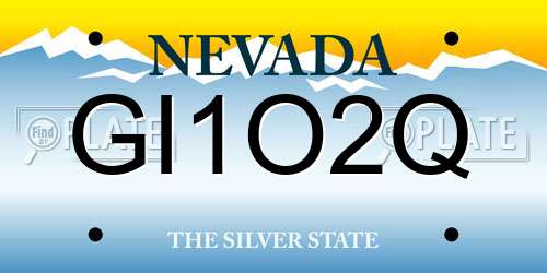 GI1O2Q Nevada License Plate