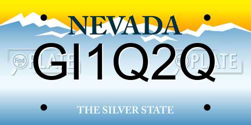 GI1Q2Q Nevada License Plate