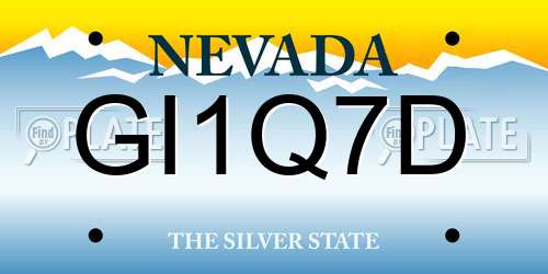 GI1Q7D Nevada License Plate