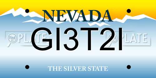 GI3T2I Nevada License Plate