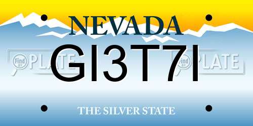 GI3T7I Nevada License Plate