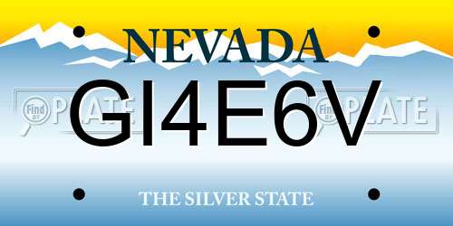 GI4E6V Nevada License Plate