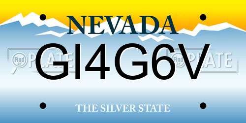 GI4G6V Nevada License Plate