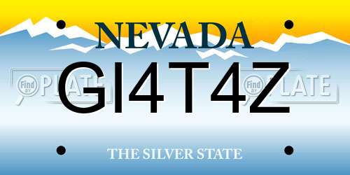 GI4T4Z Nevada License Plate