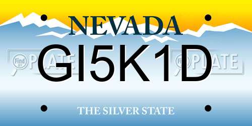GI5K1D Nevada License Plate