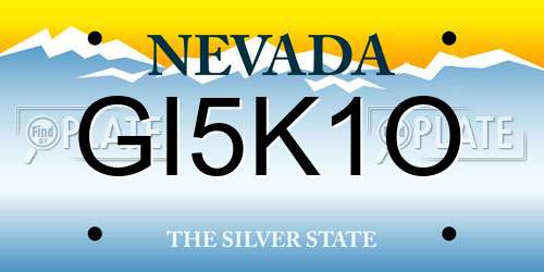 GI5K1O Nevada License Plate