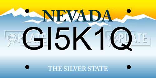 GI5K1Q Nevada License Plate