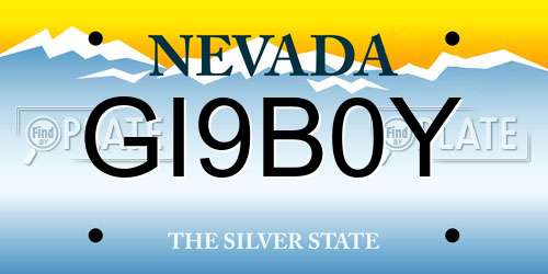 GI9B0Y Nevada License Plate