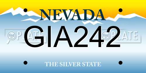 GIA242 Nevada License Plate
