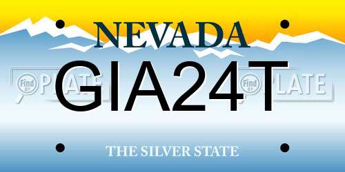 GIA24T Nevada License Plate