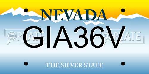 GIA36V Nevada License Plate