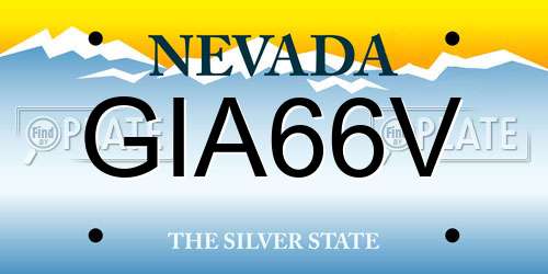 GIA66V Nevada License Plate