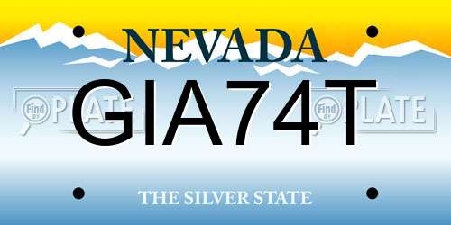 GIA74T Nevada License Plate