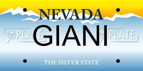 GIANI Nevada License Plate