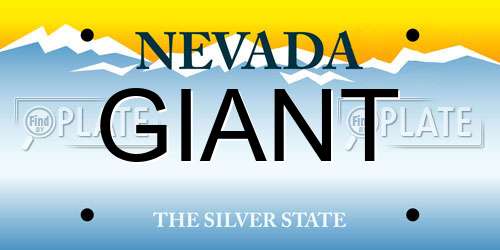 GIANT Nevada License Plate
