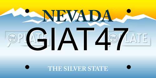 GIAT47 Nevada License Plate