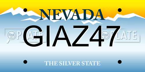 GIAZ47 Nevada License Plate